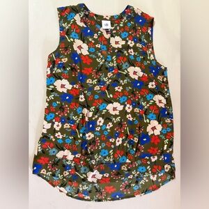 CAbi V neck Sleeveless Floral print Tank Top
